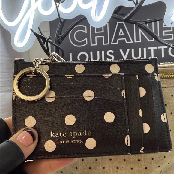 Kate Spade Black and Cream Dot Cosmetic Bag Duo - Picture 3 of 16